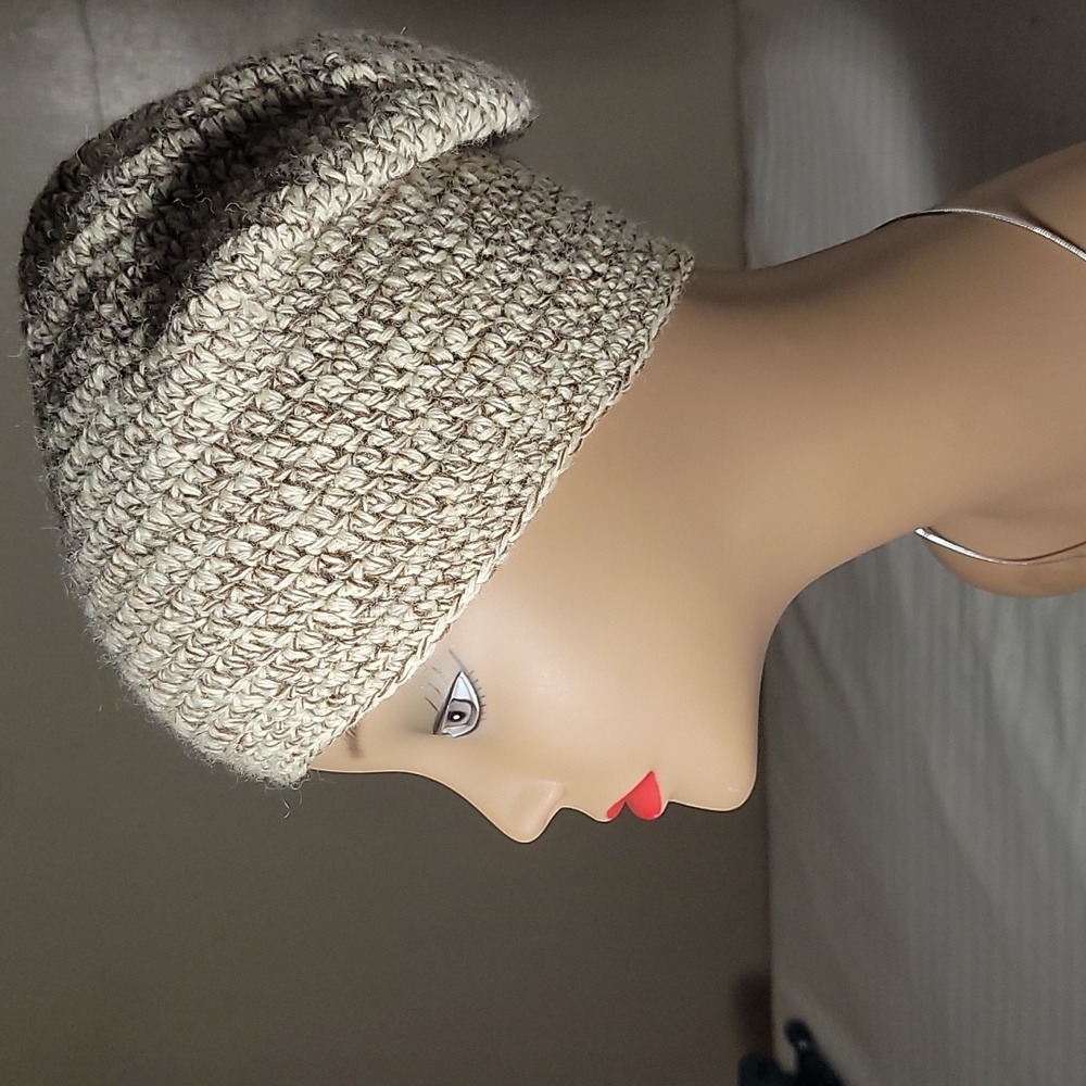 Fishermans 100 % Wool Roll Up Beanie Tweed Blend One Size